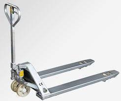 不銹鋼手動(dòng)液壓搬運(yùn)車海產(chǎn)品加工廠倉(cāng)庫(kù)貨物搬運(yùn)工具